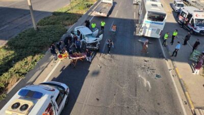 Ankara'nın Elmadağ ilçesinde otomobil, Özlem Diyarbakır firmasının otobüsüne çarptı. Kazada