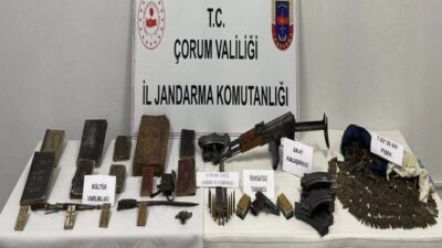 Çorum'un Osmancık ilçesinde jandarma operasyonunda 1 Kalashnikof tüfek, 10 Kur'an-ı