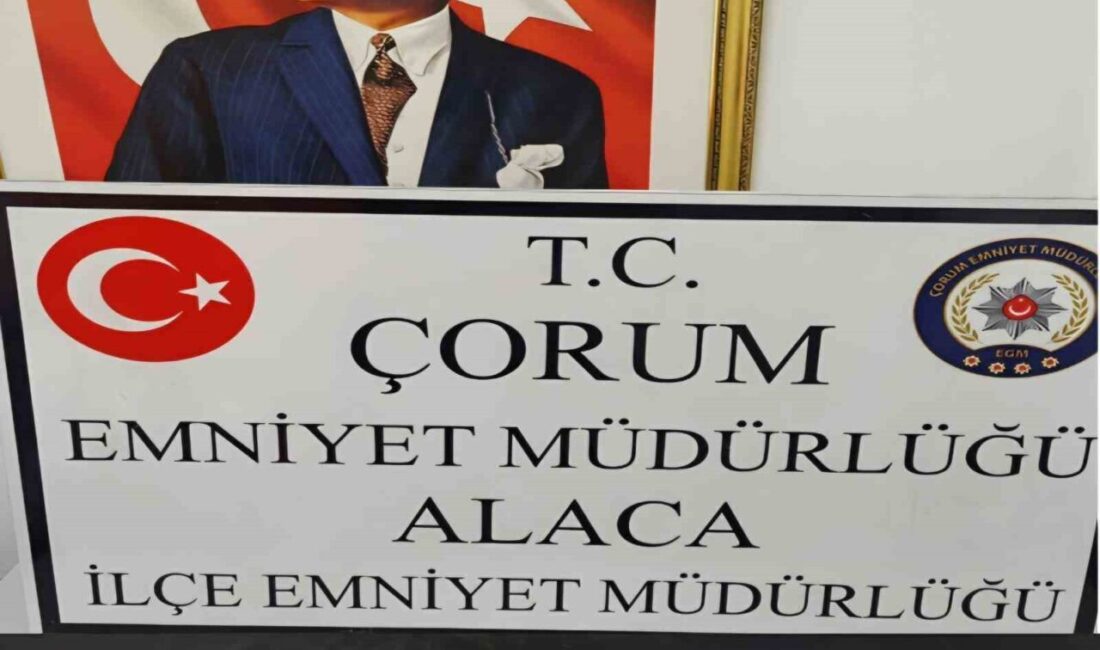 Çorum'un Alaca ilçesinde uyuşturucu operasyonu düzenleyen polis ekipleri, E.O.T. isimli