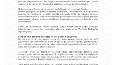 Cumhurbaşkanı Erdoğan, "Terörsüz Türkiye" için şehit ve gazi ailelerine özel