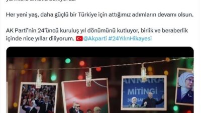 Emine Erdoğan, AK Parti'nin 24'üncü kuruluş yıl dönümünü video paylaşımıyla