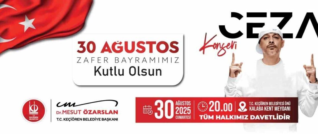 Keçiören Belediyesi, 30 Ağustos Zafer Bayramı'nda Kalaba Kent Meydanı'nda coşkulu