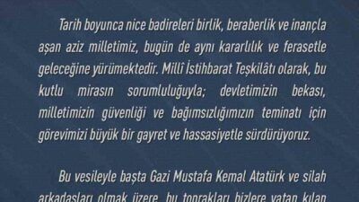 MİT Başkanı İbrahim Kalın, 30 Ağustos Zafer Bayramı'nda milli birlik