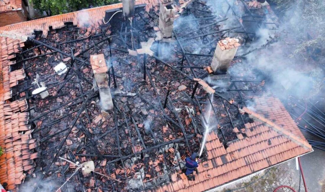 Çorum’un Alaca ilçesinde müstakil evin tandır bölümünde çıkan yangın, itfaiye