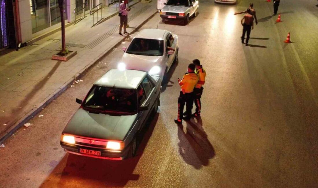 Alaca'da gerçekleştirilen trafik denetiminde kural ihlali yapan araç sürücülerine toplam
