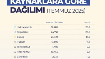 Türkiye'nin elektrik kurulu gücü 120 bin megavatı geçti ve yenilenebilir