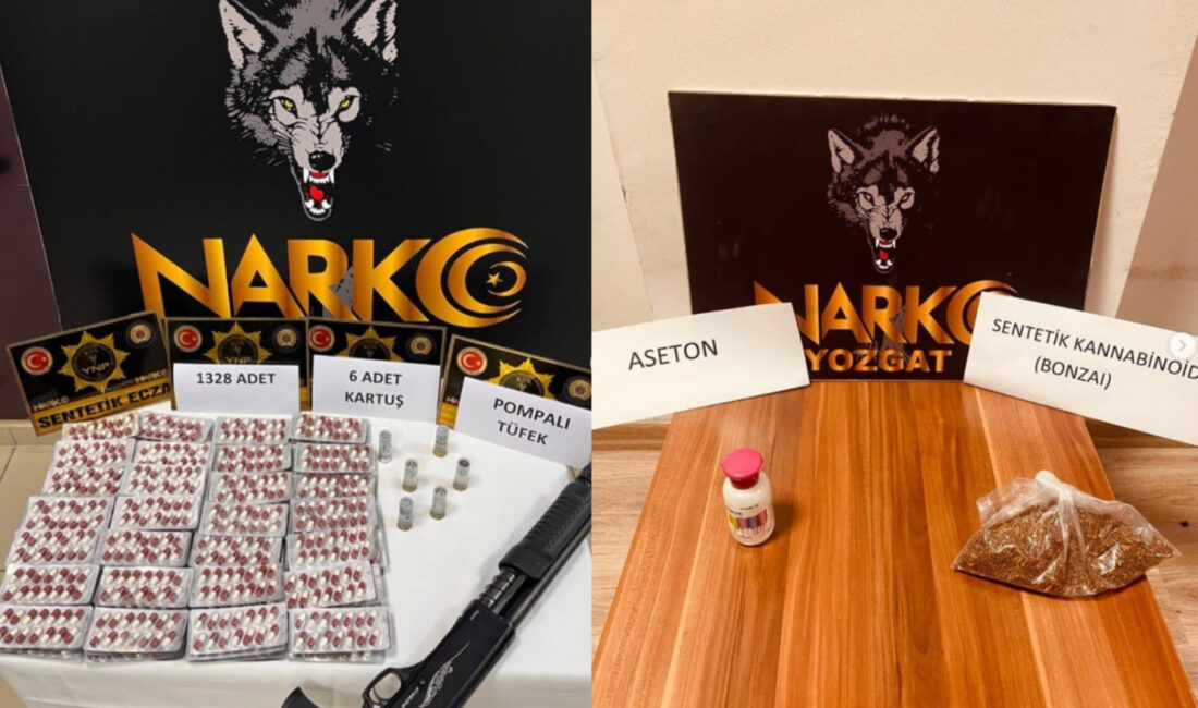 Yozgat İl Emniyet Müdürlüğü Narkotik Suçlarla Mücadele Şube Müdürlüğü ekiplerince