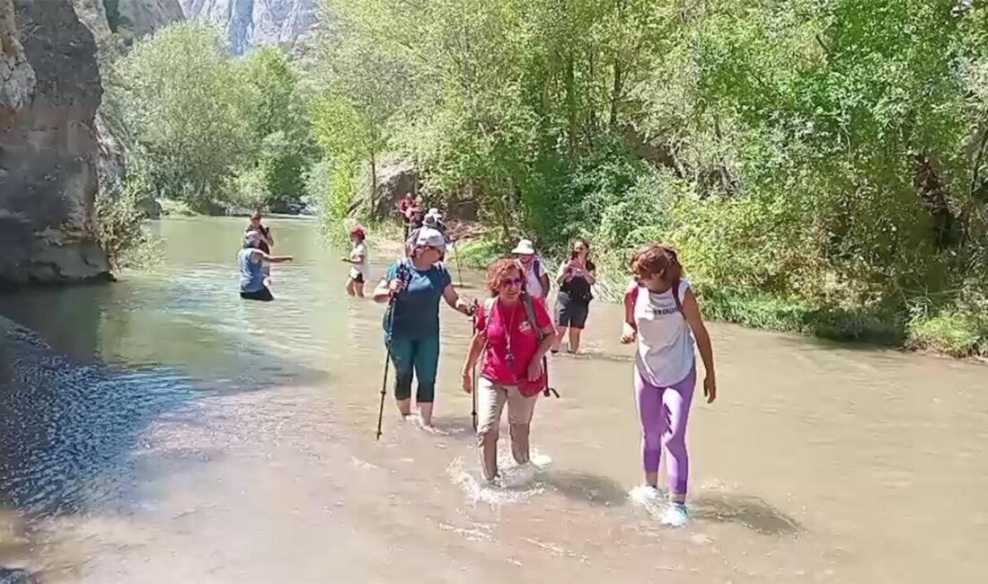 Yozgat'taki Kazankaya Kanyonu, hava sıcaklıklarının artmasıyla ziyaretçi akınına uğruyor. Doğal