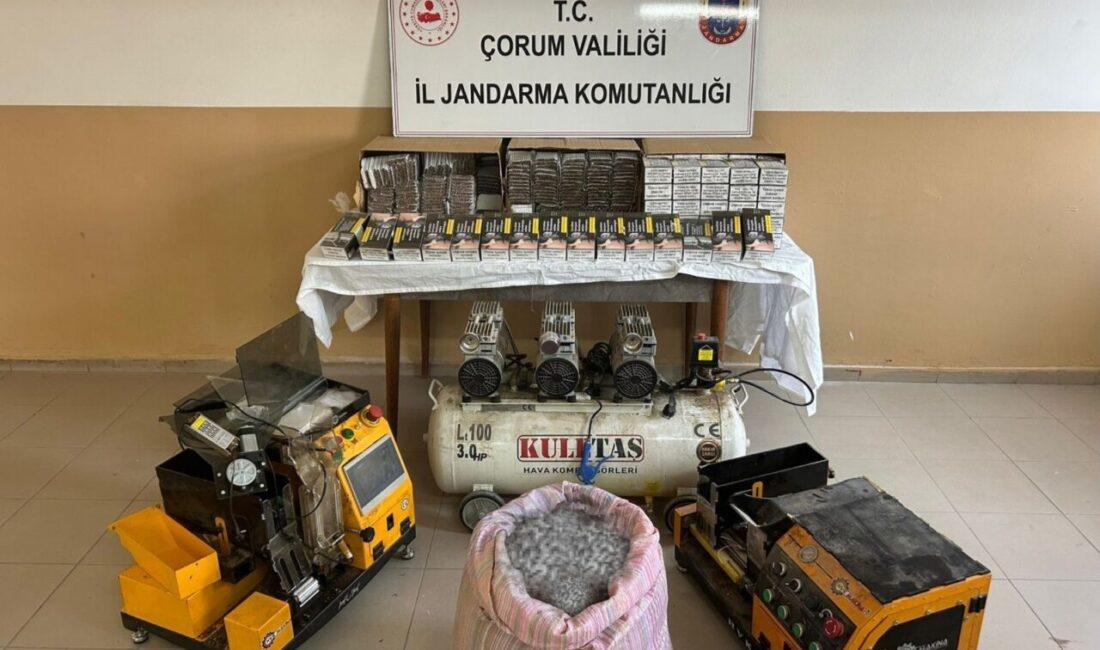 Çorum'un Alaca ilçesinde jandarma ekipleri tarafından gerçekleştirilen operasyonda, kaçak sigara