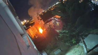 Gölbaşı ilçesinde kamyonda çıkan yangın, itfaiye ekipleri tarafından Eymir Mahallesi'nde