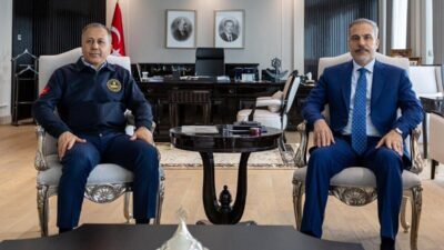 İçişleri Bakanı Ali Yerlikaya, Dışişleri Bakanı Hakan Fidan'ı ziyaret ederek