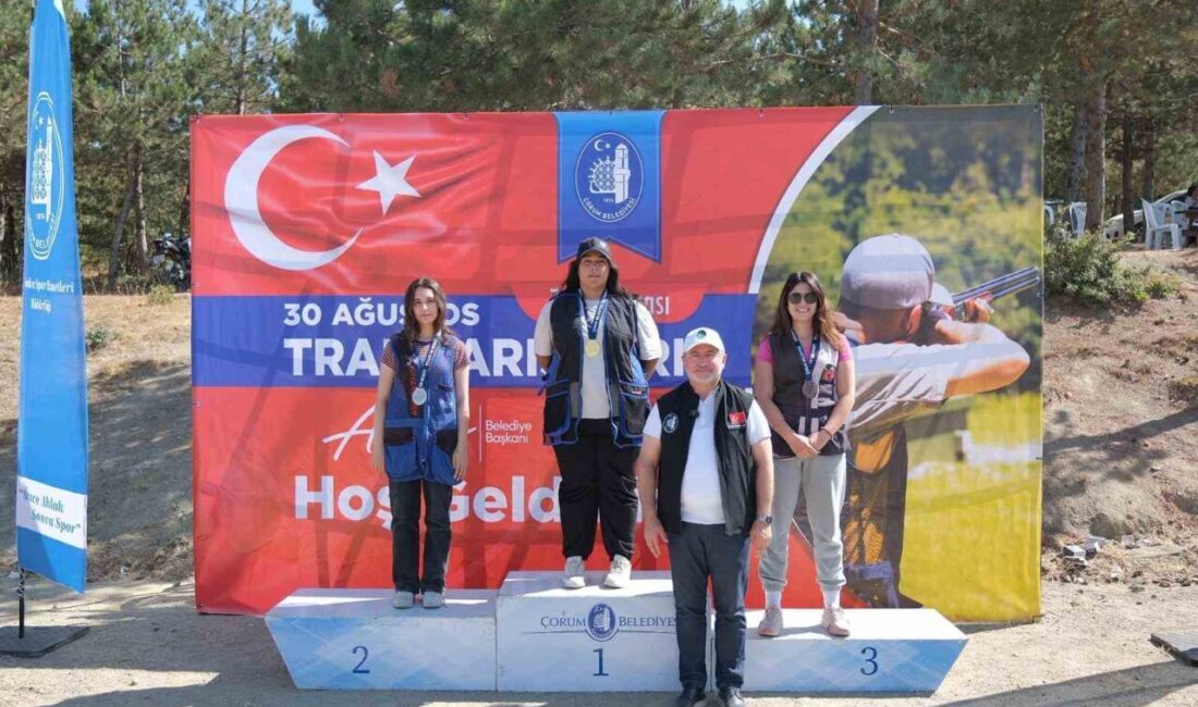 Çorum Belediyesi'nin düzenlediği "Zafer Kupası Trap Atışları" yarışmasında 115 sporcu