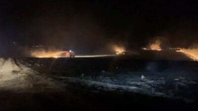 Çorum'un Alaca ilçesinde Koçhisar köyünde çıkan yangında 300 dönümlük mera