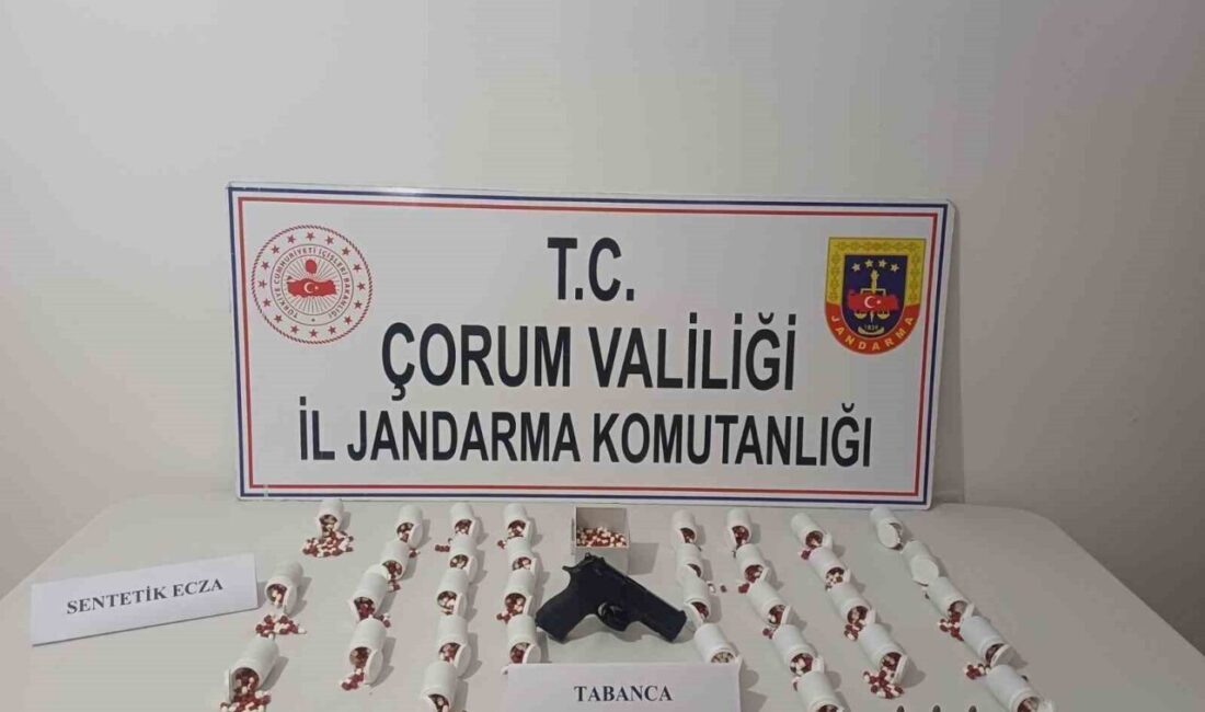 Çorum'da yapılan operasyonda binlerce sentetik ecza hapı ve ruhsatsız tabanca