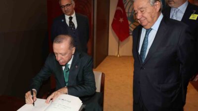 Cumhurbaşkanı Recep Tayyip Erdoğan, BM Genel Sekreteri Antonio Guterres ile