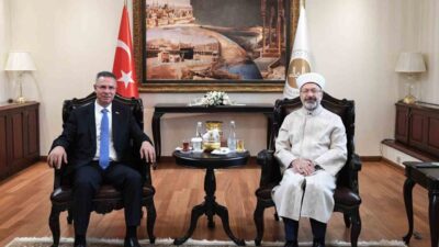 Diyanet İşleri Başkanı Ali Erbaş, Filistin'in Ankara Büyükelçisi Faed Mustafa