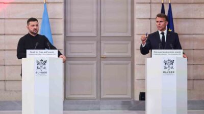 Fransa Cumhurbaşkanı Emmanuel Macron, Gönüllüler Koalisyonu Zirvesi’nden sonra Ukrayna’ya asker