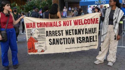 New York'ta binlerce Filistin destekçisi, İsrail Başbakanı Benjamin Netanyahu'ya karşı