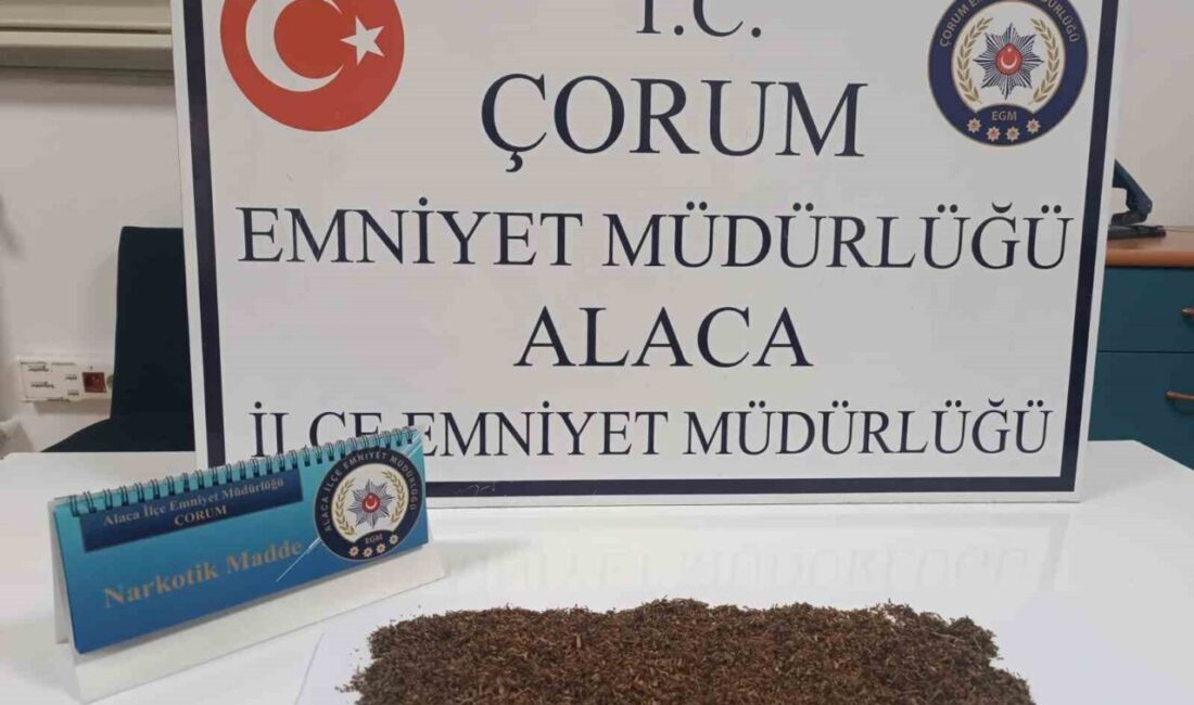 Çorum'un Alaca ilçesinde polisin "dur" ihtarına uymayan 3 şüpheli kaçmaya