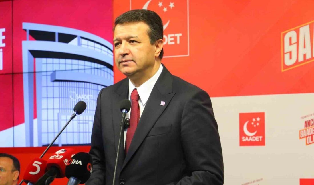 Saadet Partisi Genel Başkanı Mahmut Arıkan, basın toplantısında İsrail'in Gazze'ye