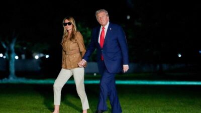 ABD Başkanı Donald Trump İngiltere ziyareti sonrasında, Air Force One'da
