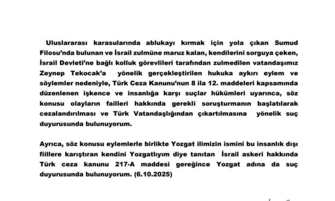 AK Parti Yozgat Milletvekili Süleyman Şahan, İsrailli asker hakkında Zeynep
