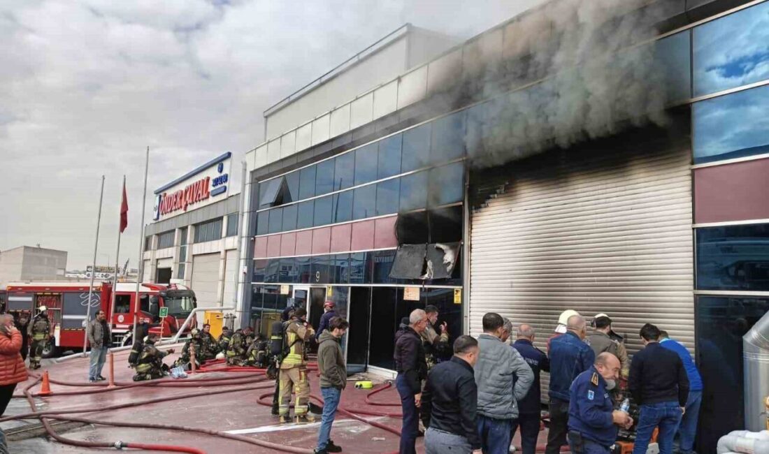 Ankara Yenimahalle'deki iş yeri yangınında, itfaiye ekiplerinin müdahalesiyle kontrol altına