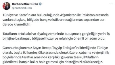 Cumhurbaşkanlığı İletişim Başkanı Burhanettin Duran, Türkiye ve Katar’ın arabuluculuğunda Afganistan