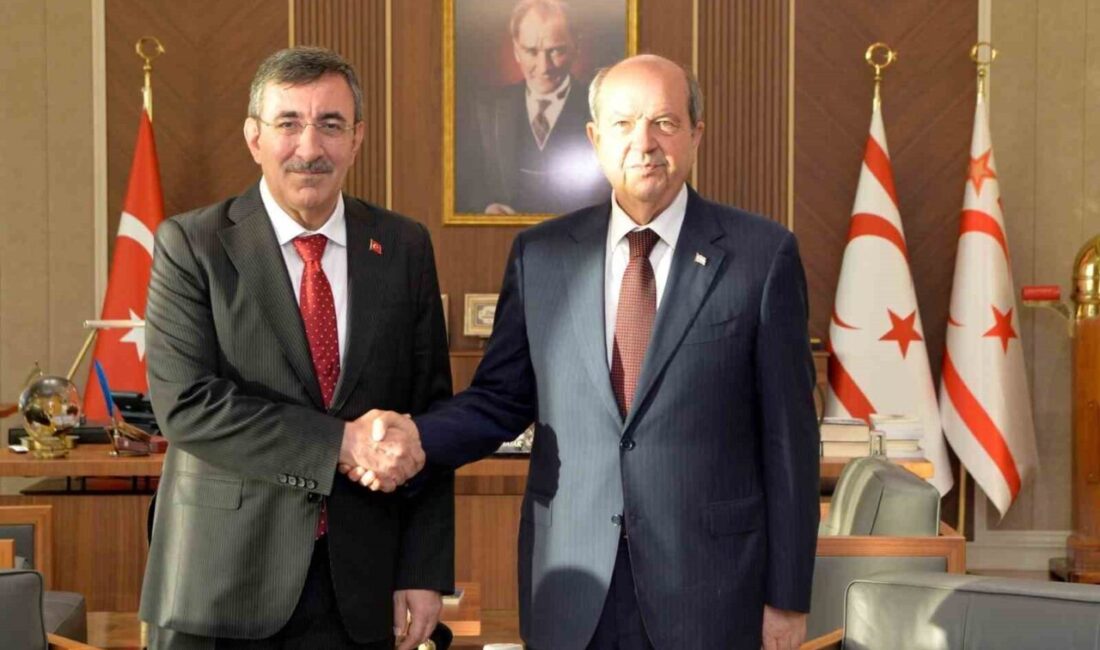 Cumhurbaşkanı Yardımcısı Cevdet Yılmaz, Kuzey Kıbrıs Cumhurbaşkanı Ersin Tatar ile
