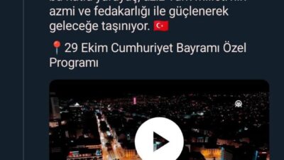 Cumhurbaşkanı Recep Tayyip Erdoğan’ın eşi Emine Erdoğan, Cumhuriyet’in 102. yılında