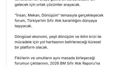 Emine Erdoğan, İstanbul'da düzenlenecek Sıfır Atık Forumu'nda 104 ülkeden temsilcileri