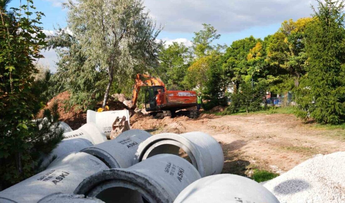 Gölbaşı Belediyesi, Alparslan Türkeş Parkı bölgesindeki yoğun yağmur sularının neden