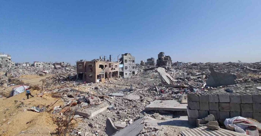Gazze Şeridi’nin kuzeyindeki Cibaliye Mülteci Kampı’ndaki yıkım, İsrail ordusunun çekilmesiyle