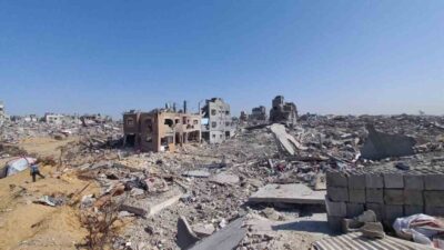 Gazze Şeridi’nin kuzeyindeki Cibaliye Mülteci Kampı’ndaki yıkım, İsrail ordusunun çekilmesiyle