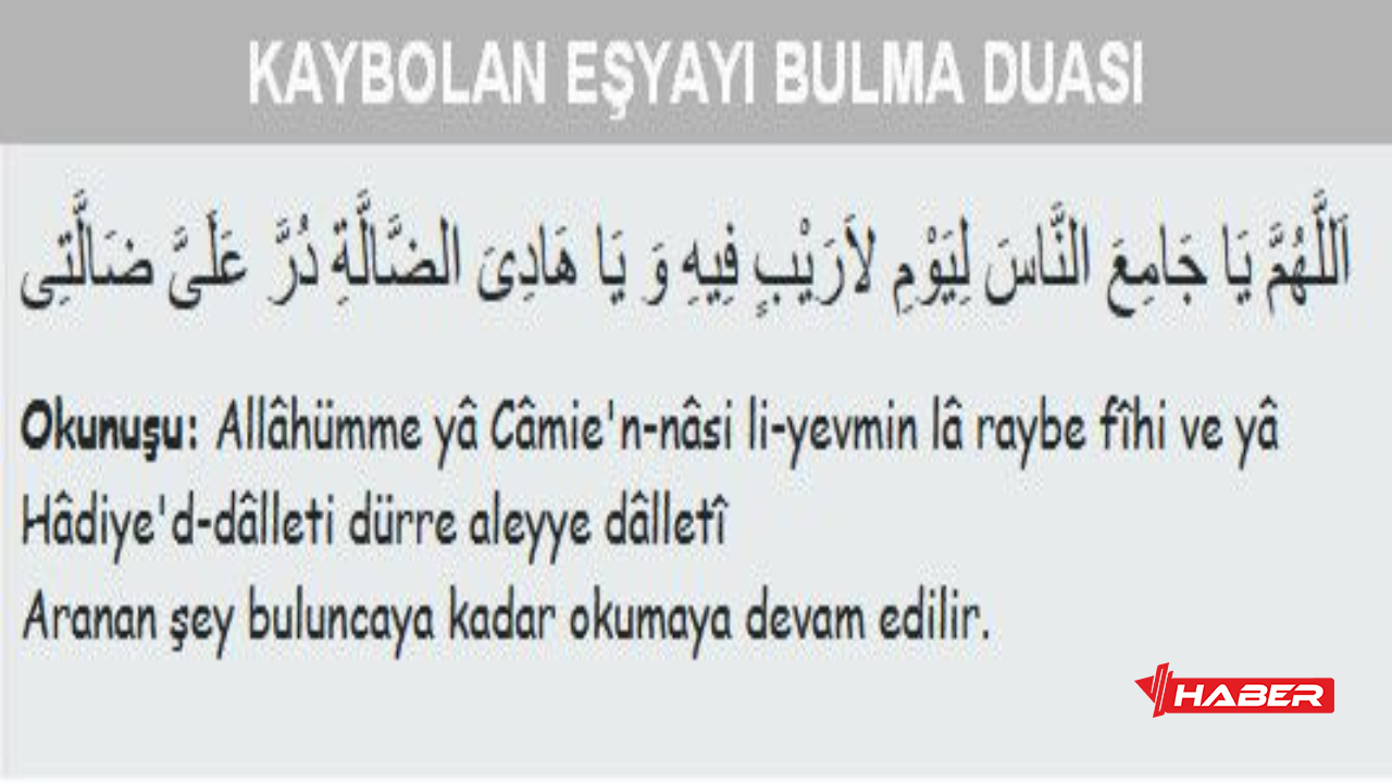 kaybolan eşyayı bulma duası
