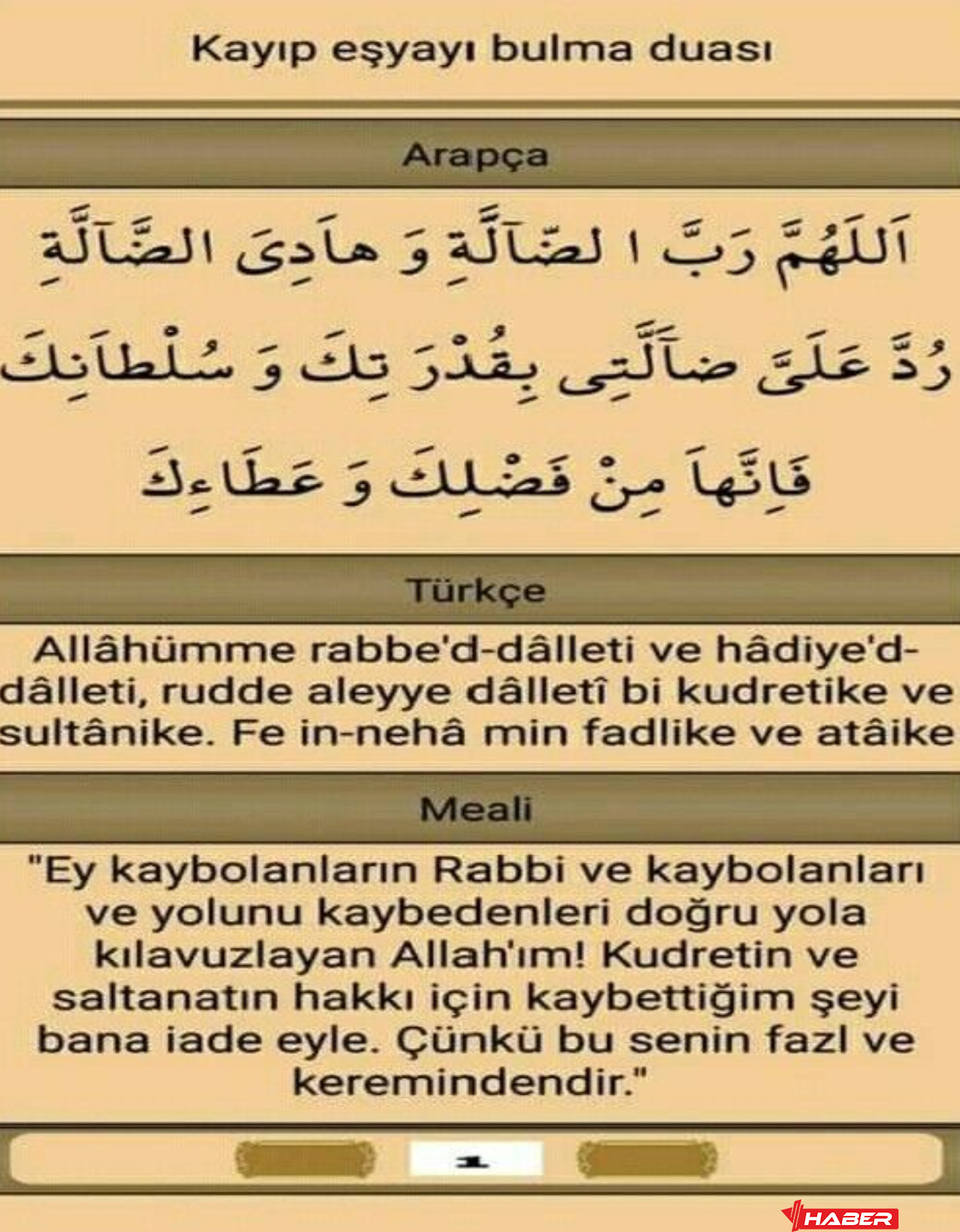 kaybolan eşyayı bulmak için dua