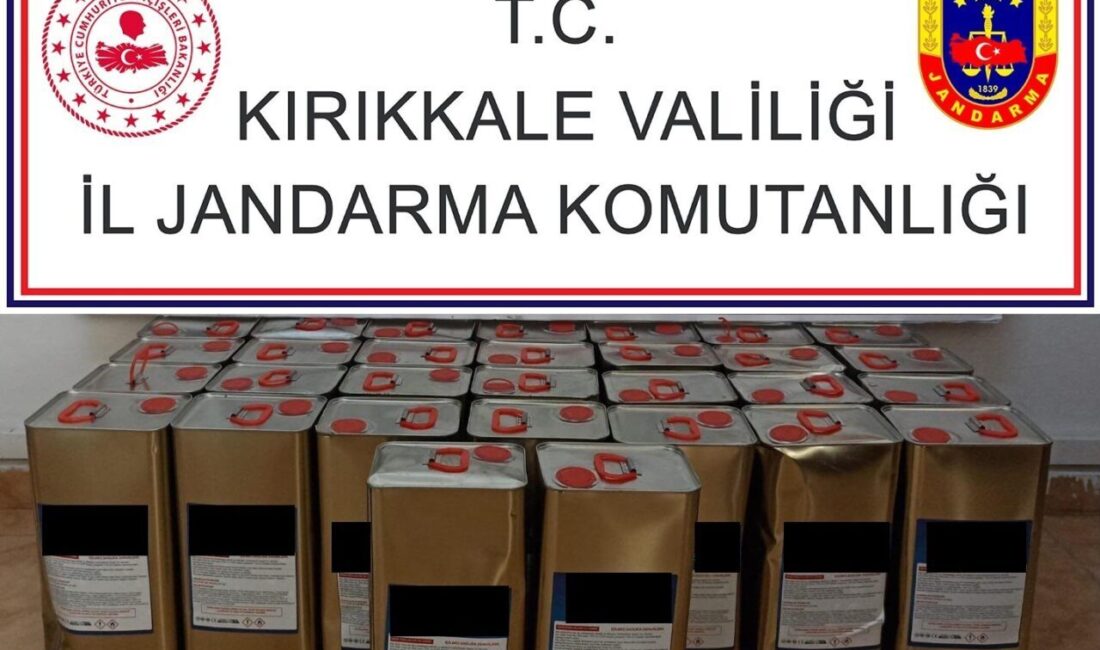 Kırıkkale'de jandarma ekipleri, bir kargo şubesinde 170 litre kaçak etil
