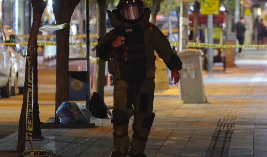 Kırıkkale’nin en işlek noktalarından Zafer Caddesi’nde kaldırıma bırakılan şüpheli çanta