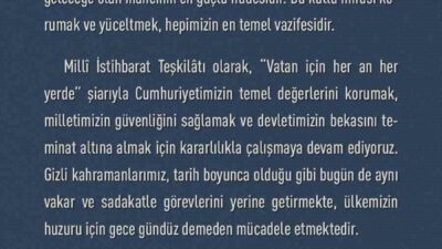 Milli İstihbarat Teşkilatı (MİT) Başkanı Büyükelçi İbrahim Kalın, “Cumhuriyet, aziz