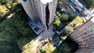 New York'ta bir binanın bacasında meydana gelen patlama sonucu kısmi