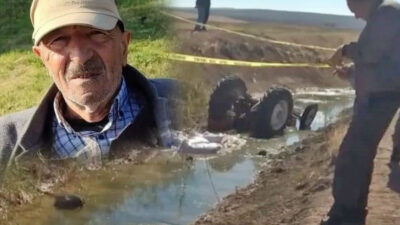 Yozgat’ın Şefaatli ilçesinde meydana gelen kazada devrilen traktörün sürücüsü hayatını
