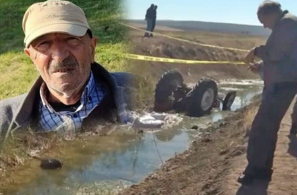 Yozgat’ın Şefaatli ilçesinde meydana gelen kazada devrilen traktörün sürücüsü hayatını