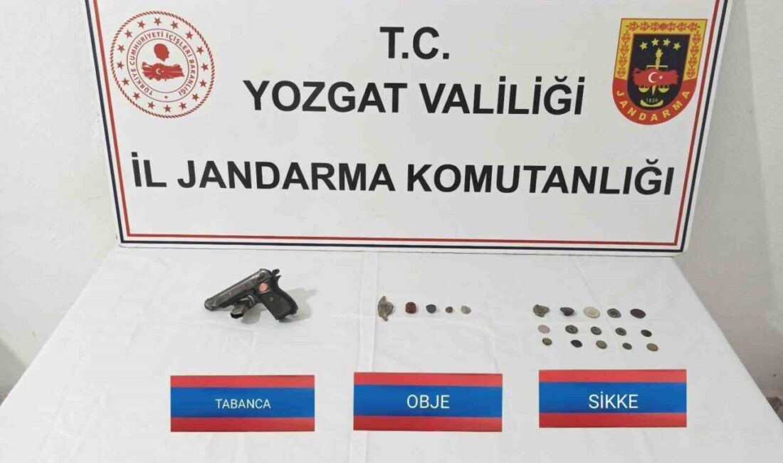 Yozgat'ta jandarma ekipleri, Sorgun ilçesinde durdurulan araçta sikke ve tarihi