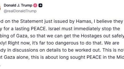 ABD Başkanı Donald Trump, Hamas tarafından kısmen kabul edilen Gazze