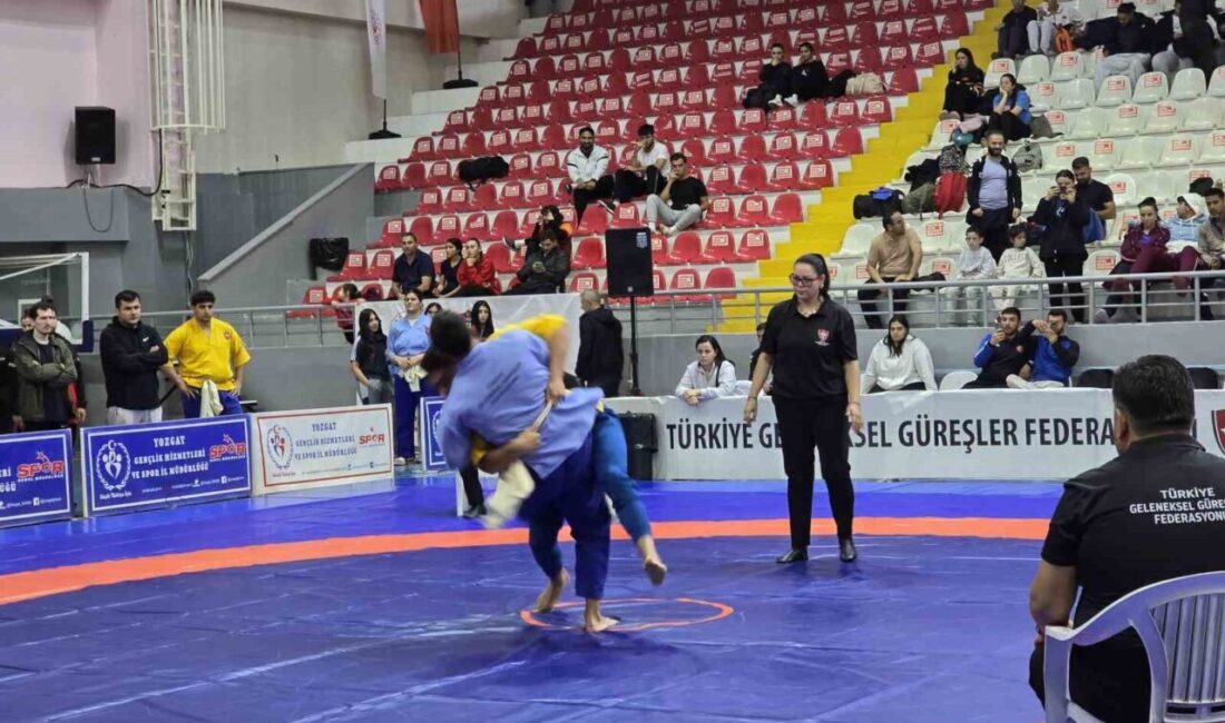 Yozgat'ta düzenlenen Türkiye Şampiyonası'nda güreşçiler, Hindistan'daki Dünya Şampiyonası için ter