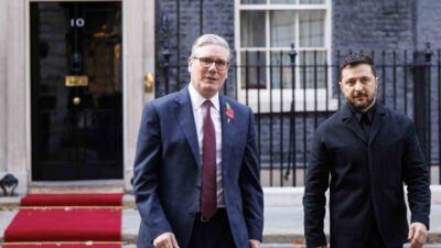 Ukrayna Devlet Başkanı Vladimir Zelenskiy, İngiltere’nin başkenti Londra’daki Gönüllüler Koalisyonu