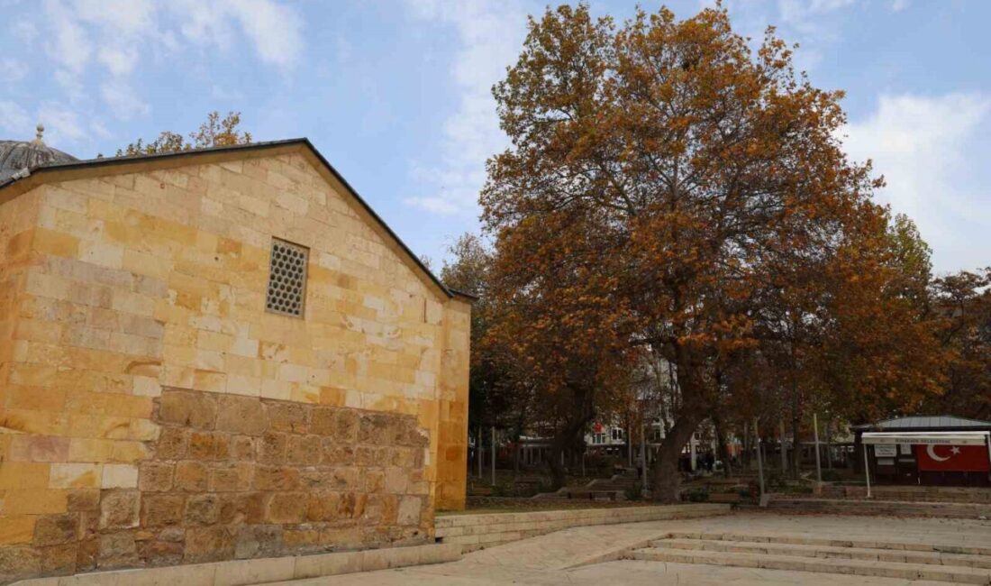 Kırşehir’de sonbaharın gelmesiyle birlikte, Ahi Evran Külliyesi çevresindeki ağaçlar rengarenk