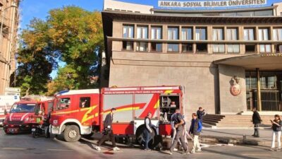 Ankara’nın Ulus semtinde bulunan Sosyal Bilimler Üniversitesi yerleşkesinde meydana gelen