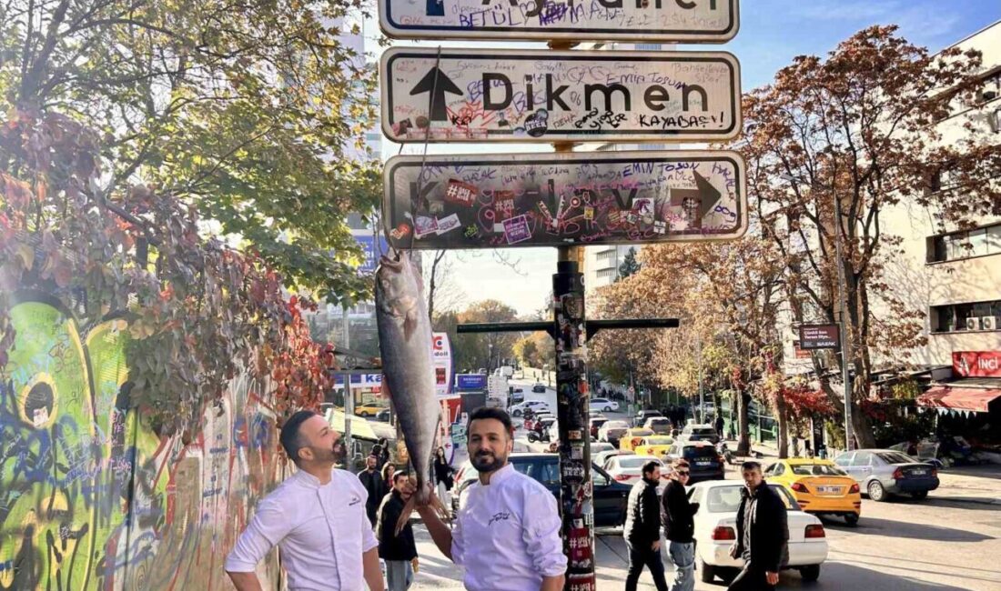 Ankaralı bir esnaf popüler hale gelen sokak tabelasına balık asarak