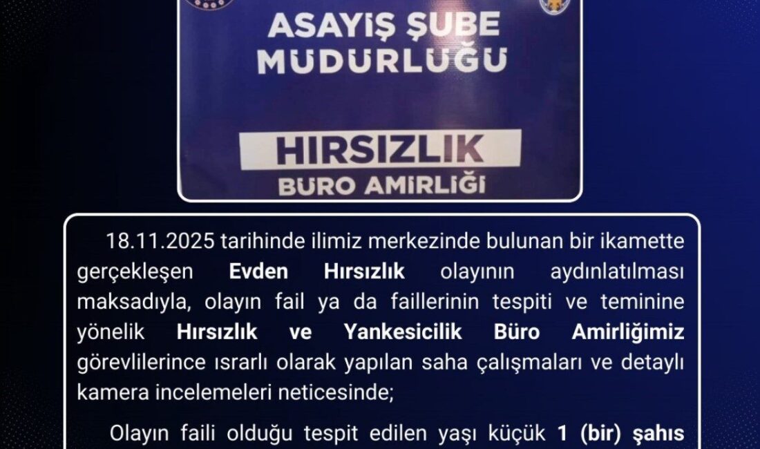 Evden hırsızlık suçunu işleyen bir kişi Bingöl’ün merkezinde yapılan polis